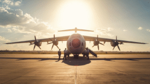 Kenya Air Force aircraft and personnel at base