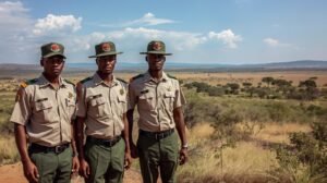 KWS rangers patrolling a Kenya national park”