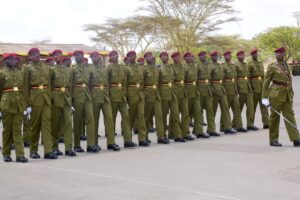 Kenya Police Constable Recruitment Application Form 2026: Kenya Police recruits standing in formation during parade.